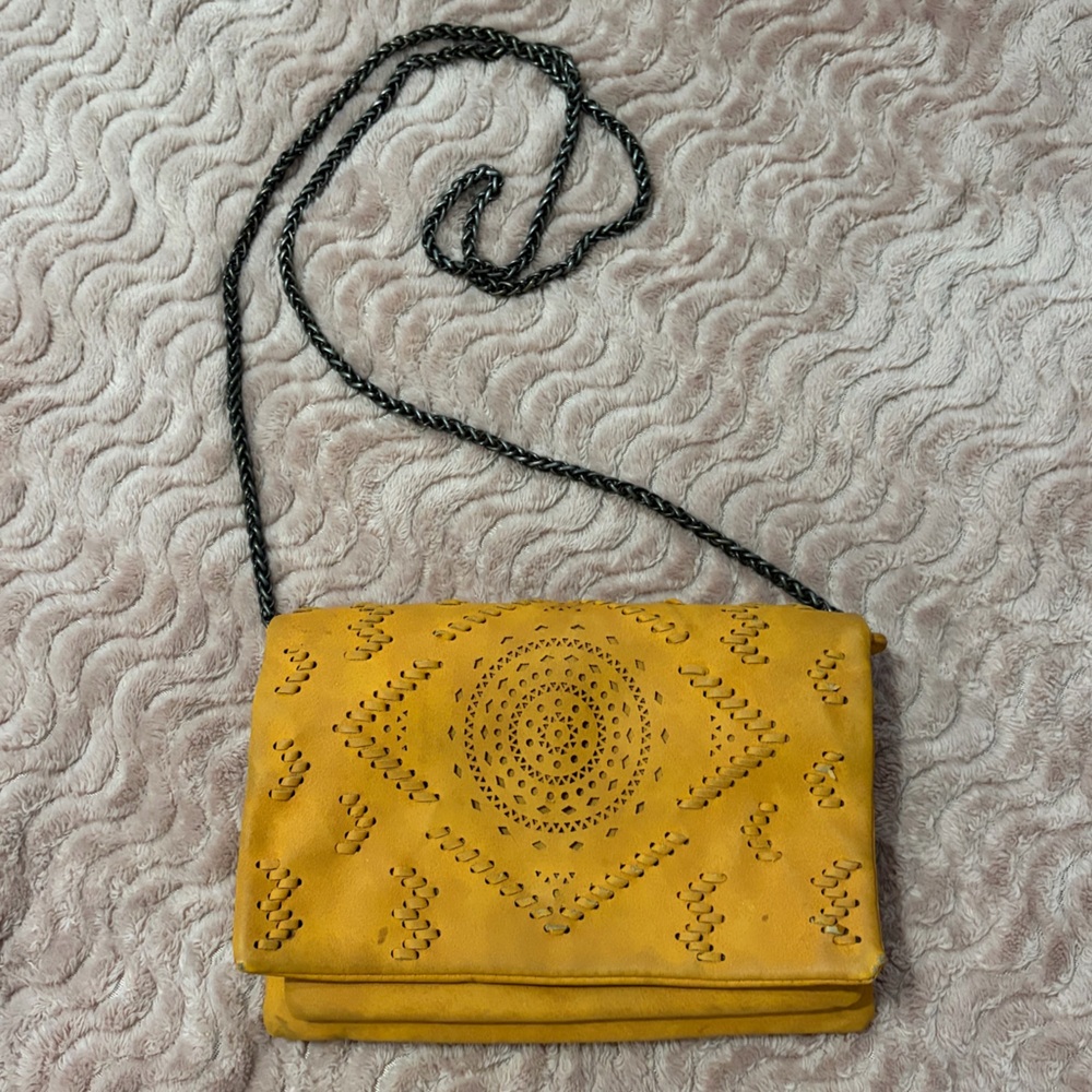 🤯 5/$20 Boho Mustard Clutch with Embroidery